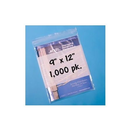 Rd Plastics Co Reclosable Poly Bags W/ Write On Label, 9"W x 12"L, 2 Mil, Clear, 1000/Pack B24